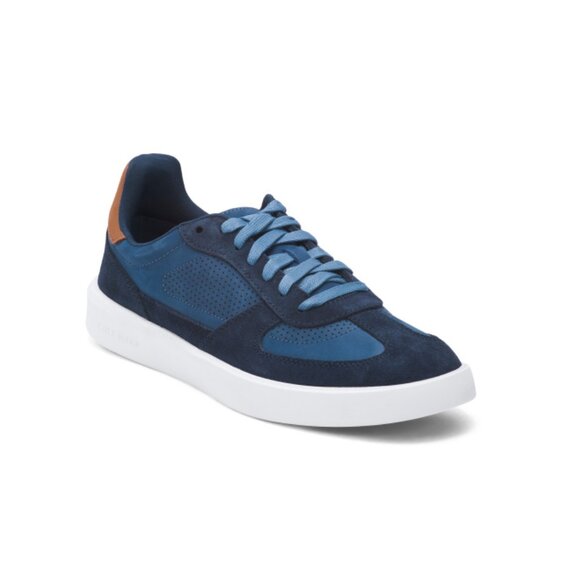COLE HAAN Navy Blazer Men's Suede Modern Turf Sneakers